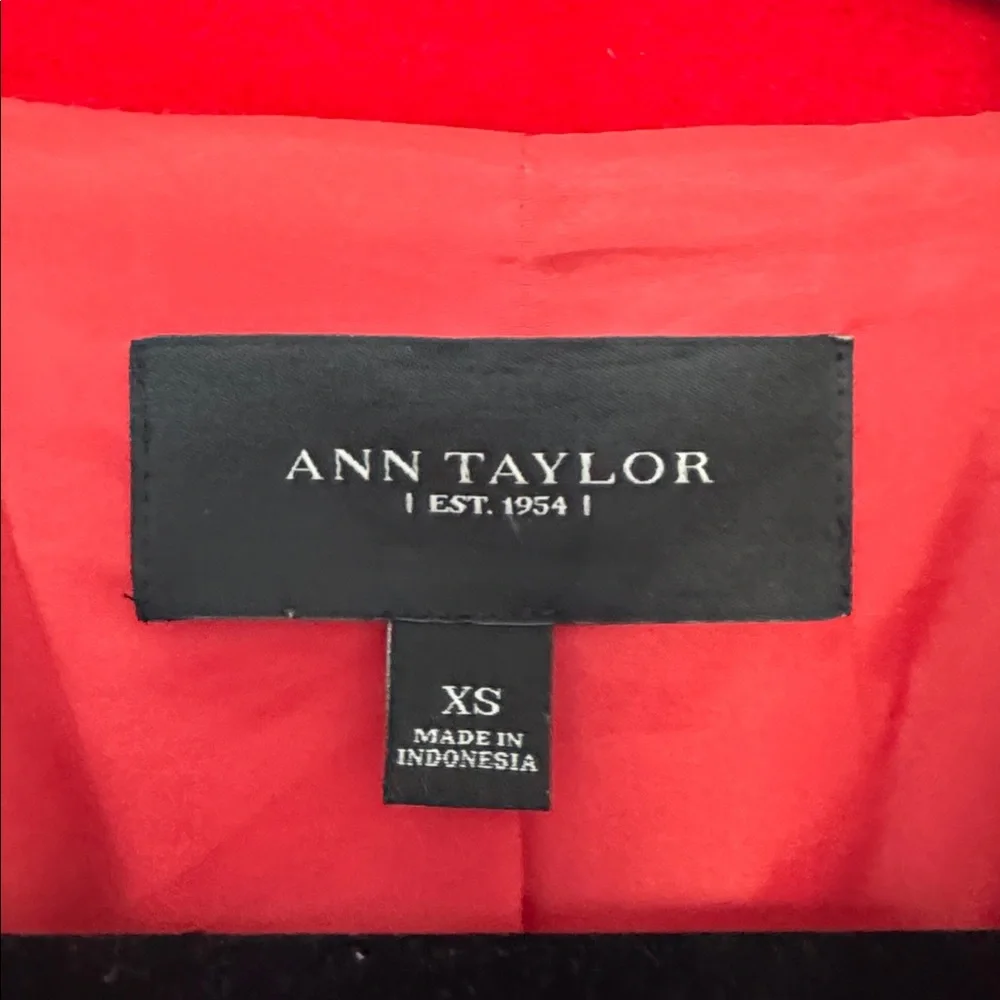 Ann Taylor Vibrant Red Wool Pea Coat - Size XS - Picture 2 of 6